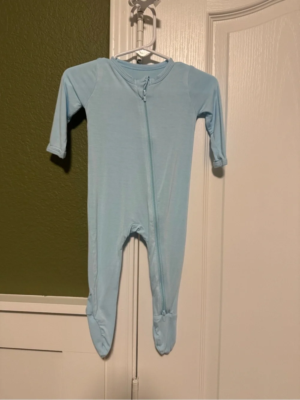 Kyte BABY Powder Blue Long-Sleeve Footed One-Piece Pajamas